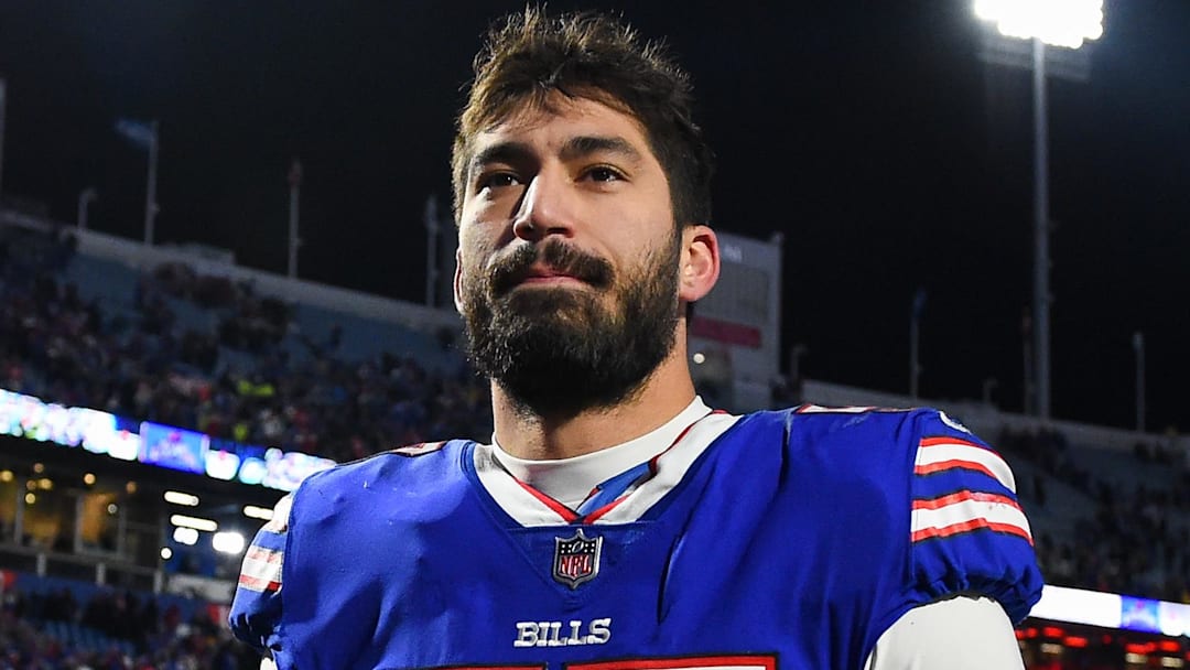 Buffalo Bills defensive end A.J. Epenesa following the game against the New York Jets at Highmark Stadium.