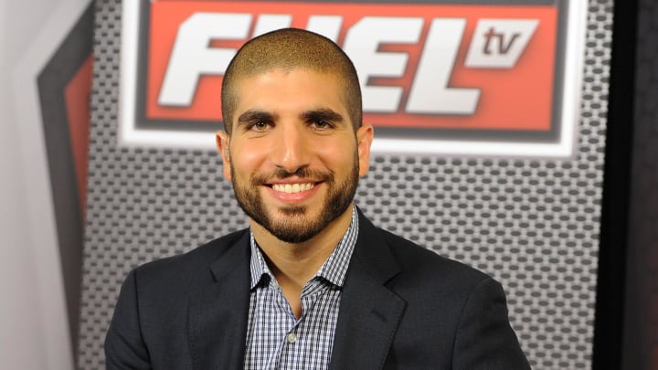 July 6, 2013; Las Vegas, NV. USA;  MMA reporter Ariel Helwani photographed on the set before the weigh-in for UFC612 in Las Vegas. Mandatory Credit: Jayne Kamin-Oncea-USA TODAY Sports