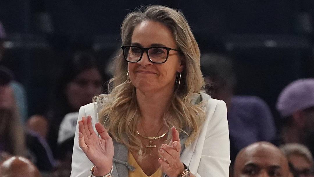 May 31, 2026; San Francisco, California, USA;  Las Vegas Aces head coach Becky Hammon watches the action against the Golden State Valkyries in the first quarter at Chase Center. Mandatory Credit: David Gonzales-Imagn Images