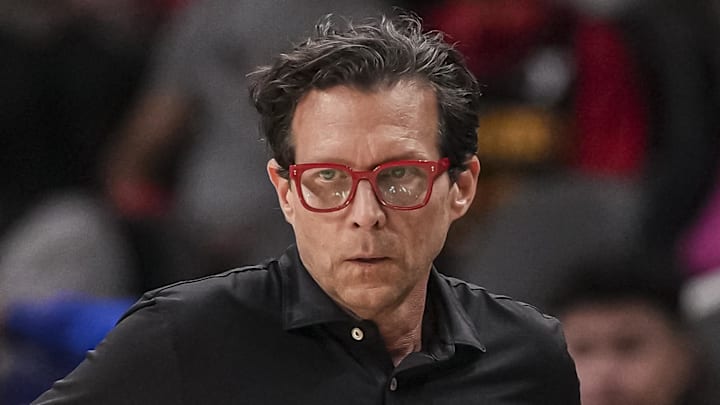 Atlanta Hawks head coach Quin Snyder looks on against the Washington Wizards