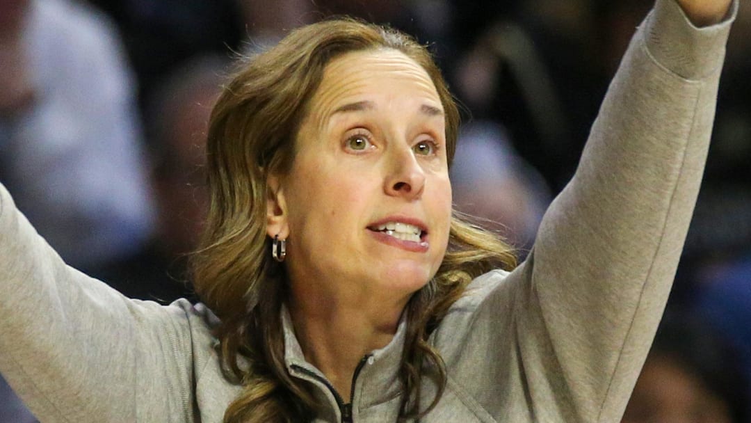 Mar 22, 2024; Manhattan, KS, USA; Colorado Buffaloes head coach JR Payne calls a play to her team during the fourth quarter against the Drake Bulldogs at Bramlage Coliseum.