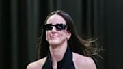 Tuesday, Aug. 26, 2025: Indiana Fever guard Caitlin Clark arrives before a game between the Indiana Fever and the Seattle Storm at Gainbridge Fieldhouse in Indianapolis.