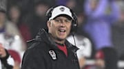 Dec 28, 2024; Annapolis, MD, USA;  North Carolina State Wolfpack head coach Dave Doeren reacts after a play during the first half of the Go Bowling Military Bowl at Navy-Marine Corps Memorial Stadium. Mandatory Credit: Tommy Gilligan-Imagn Images