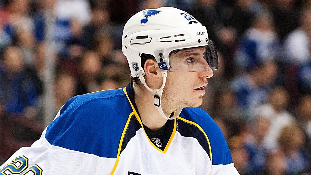 Feb 17, 2013; Vancouver, British Columbia, CANADA; St. Louis Blues  forward Alex Steen (20) during the second period against the Vancouver Canucks at Rogers Arena. The St. Louis Blues  won 4-3 in a shootout. Mandatory Credit: Anne-Marie Sorvin-Imagn Images