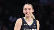 Aug 5, 2025; Brooklyn, New York, USA;  Dallas Wings guard Paige Bueckers (5) at Barclays Center. Mandatory Credit: Wendell Cruz-Imagn Images