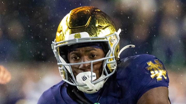 Former Notre Dame Fighting Irish running back Jadarian Price runs the ball