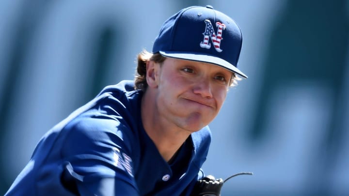 Nevada's Kade Morris pitches gainst Dixie State at Mackay Stadium on March 16, 2022.

Nevada Baseball Kade Morris