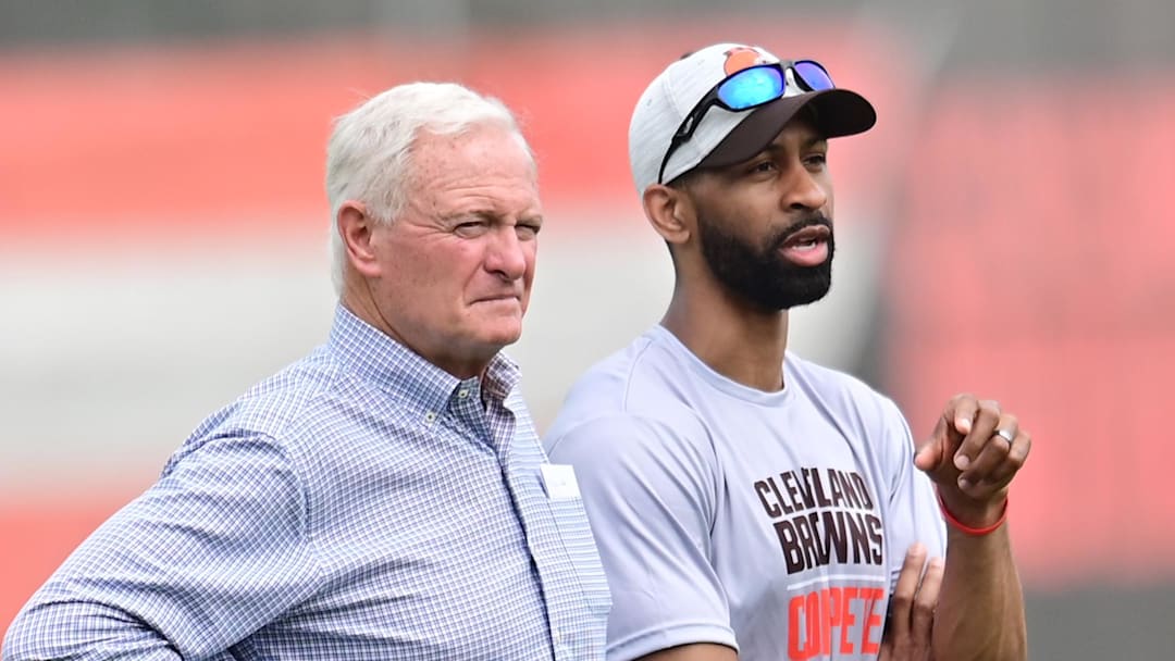 Cleveland Browns owner Jimmy Haslam and general manager Andrew Berry