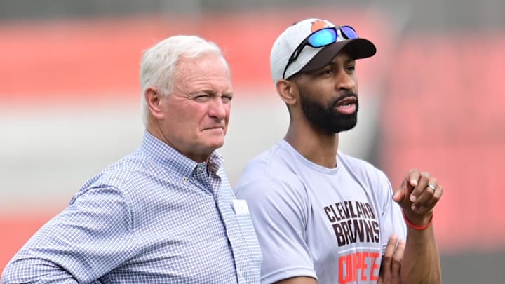 Cleveland Browns owner Jimmy Haslam and general manager Andrew Berry