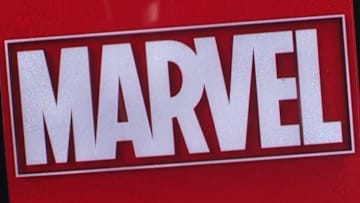 In this photo illustration, Marvel Entertainment logo seen.
