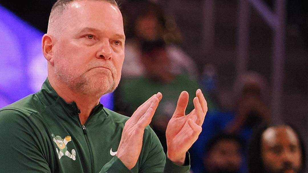 Mar 17, 2025; San Francisco, California, USA; Denver Nuggets head coach Michael Malone claps from the sideline during the fourth quarter against the Golden State Warriors at Chase Center. Mandatory Credit: Kelley L Cox-Imagn Images