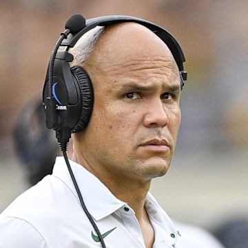 Sep 3, 2022; Waco, Texas, USA; Baylor Bears head coach Dave Aranda during the game between the Baylor Bears and the Albany Great Danes at McLane Stadium. Mandatory Credit: Jerome Miron-Imagn Images
