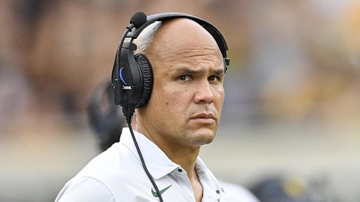 Sep 3, 2022; Waco, Texas, USA; Baylor Bears head coach Dave Aranda during the game between the Baylor Bears and the Albany Great Danes at McLane Stadium. Mandatory Credit: Jerome Miron-Imagn Images