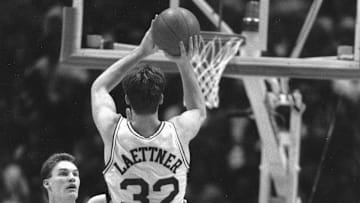 March 1992; Philadelphia, PA, USA; Dukes player Christian Laettner gets off a last-second shot to defeat the Kentucky Wildcats in the NCAA tournament in Philadelphia.
Dukes Christian Laettner gets off a last second shot to defeat the Kentucky Wildcats in the NCAA tournament, in Philadelphia. By Stewart Bowman, The Courier-Journal. Mandatory Credit: Stewart Bowman-USA TODAY NETWORK  