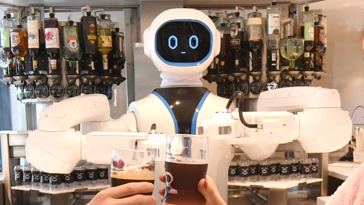 unrelated robot bartender