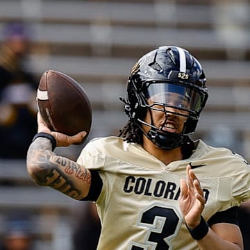 Apr 19, 2025; Boulder, CO, USA; Colorado Buffaloes quarterback Kaidon Salter (3) during the spring game at Folsom Field. Mandatory Credit: Isaiah J. Downing-Imagn Images