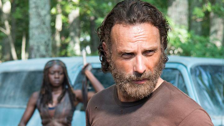 Andrew Lincoln as Rick Grimes and Danai Gurira as Michonne - The Walking Dead _ Season 5, Episode 9 - Photo Credit: Gene Page/AMC
