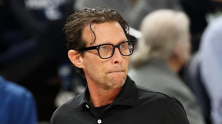 Atlanta Hawks head coach Quin Snyder looks on against the Minnesota Timberwolves.