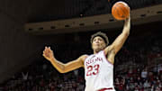 Indiana Hoosiers forward Trayce Jackson-Davis (23) dunks against the Marshall Thundering Herd at Simon Skjodt Assembly Hall. 