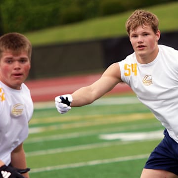 Lake Oswego sophomore Cash Wilks, shown here at Saturday’s The Chosen 1Hundred event at Jesuit High School, is looking to follow in the footsteps of his father, Joel Wilks, who played college football for the University of Nebraska.