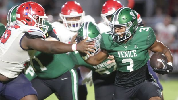 Venice won a offensive shootout, 63-40, over Tampa Bay Tech in Week 1