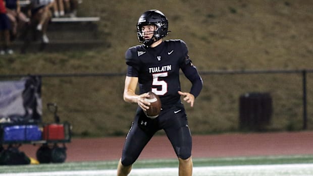 Tualatin quarterback Nolan Keeney.