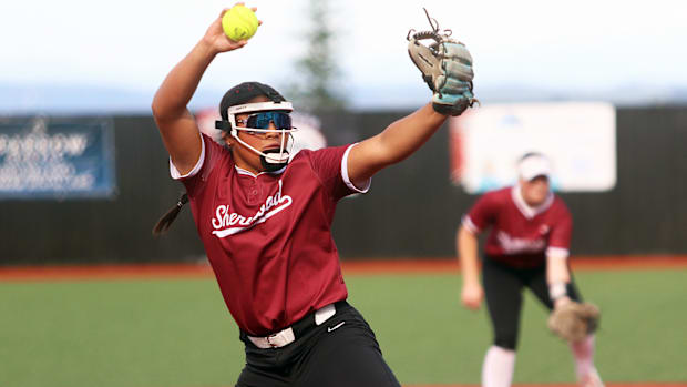 Sherwood freshman pitcher Presley Sarono-Ramos threw four scoreless innings in relief in the Bowmen’s 3-1 quarterfinal win.