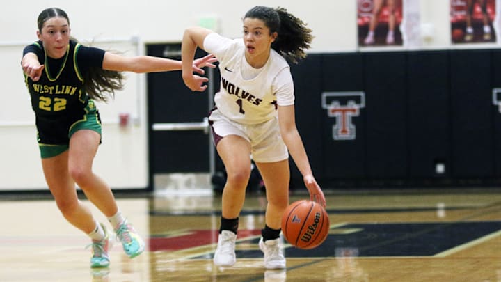 Tualatin freshman point guard Love Best. Tualatin freshman point guard Love Best.