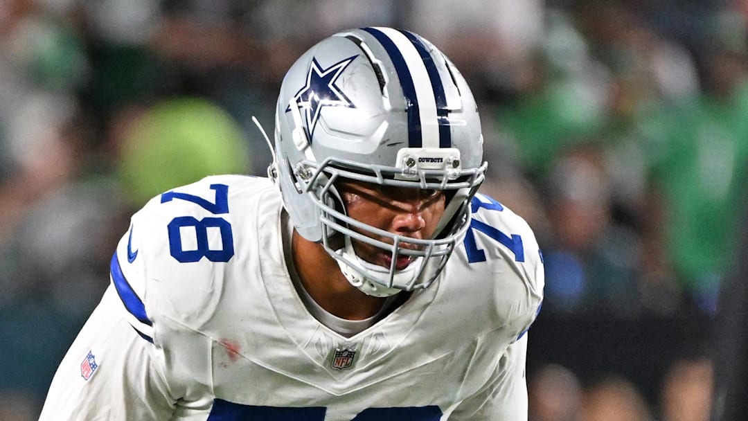Dallas Cowboys offensive tackle Terence Steele against the Philadelphia Eagles at Lincoln Financial Field
