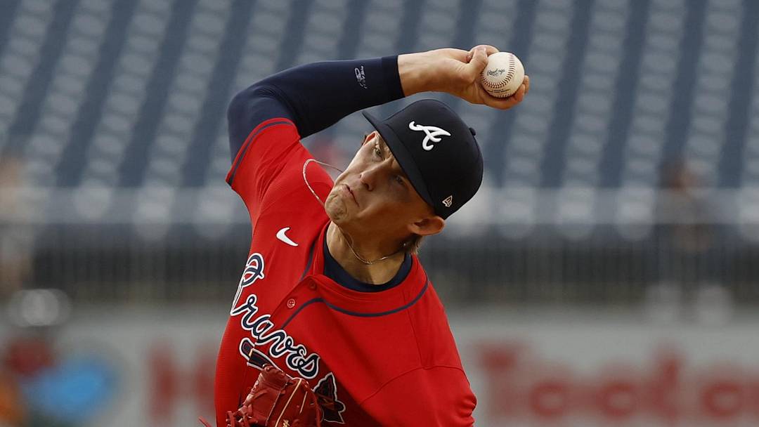 Sep 17, 2025; Washington, District of Columbia, USA; Atlanta Braves pitcher Hurston Waldrep (64) pitches against the Washington Nationals during the second inning at Nationals Park. Mandatory Credit: Geoff Burke-Imagn Images Sep 17, 2025; Washington, District of Columbia, USA; Atlanta Braves pitcher Hurston Waldrep (64) pitches against the Washington Nationals during the second inning at Nationals Park. Mandatory Credit: Geoff Burke-Imagn Images