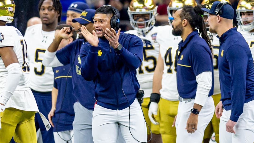 Notre Dame Fighting Irish head coach Marcus Freeman