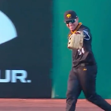 UMBC’s Danny Orr reacts to robbing his brother of a base hit.