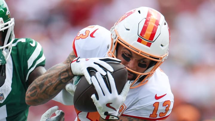 Buccaneers receiver Mike Evans suffered a hamstring injury in Week 3. Buccaneers receiver Mike Evans suffered a hamstring injury in Week 3.