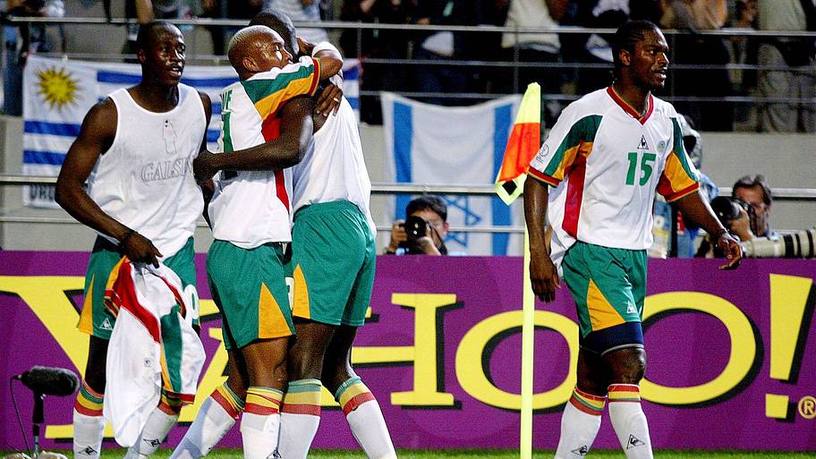 Senegal celebration vs. France 2002 World Cup
