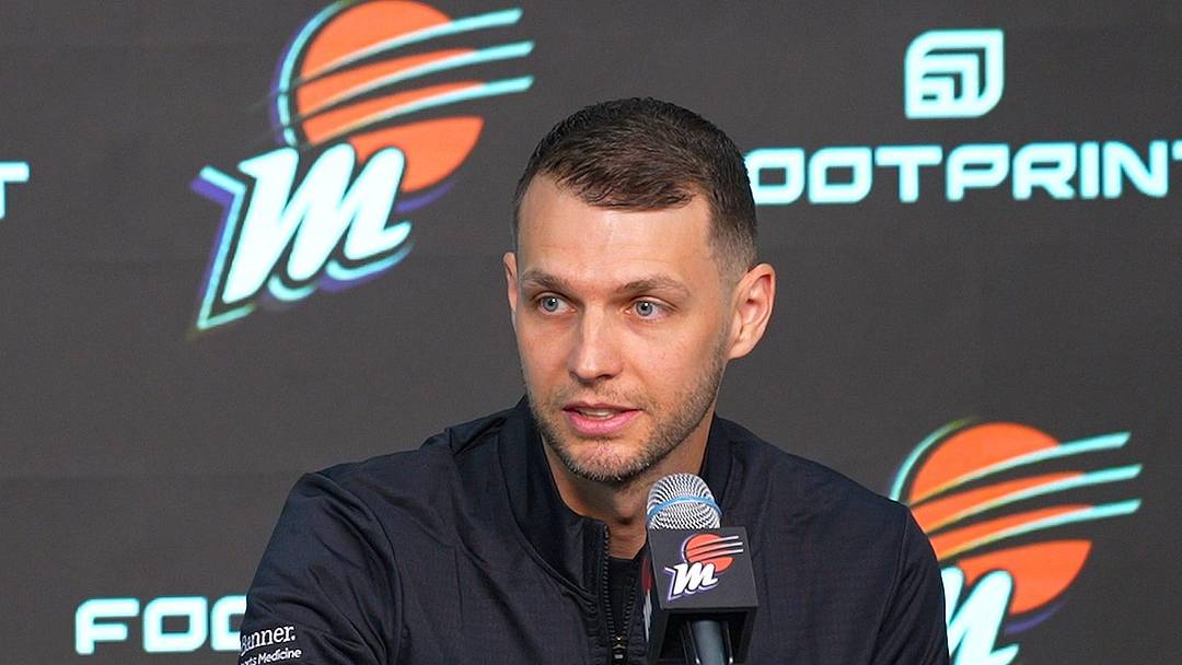 Phoenix Mercury general manager Nick U'Ren speaks during media day at Footprint Center in Phoenix on May 9, 2024. Phoenix Mercury general manager Nick U'Ren speaks during media day at Footprint Center in Phoenix on May 9, 2024.