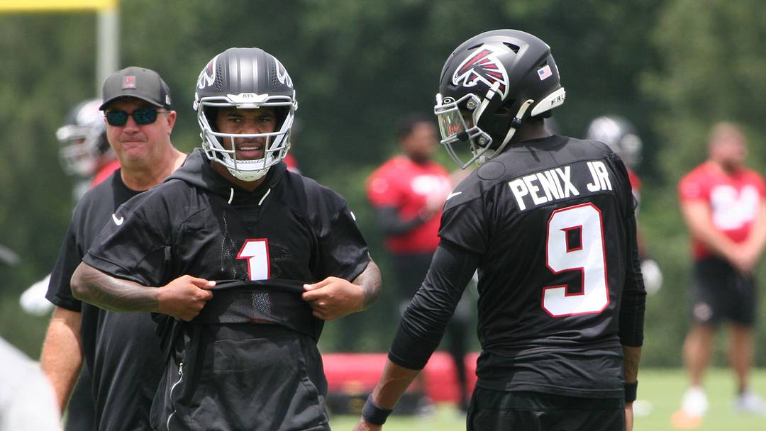 Tua Tagovailoa and Michael Penix Jr. are competing for the starting quarterback role of the Atlanta Falcons. 