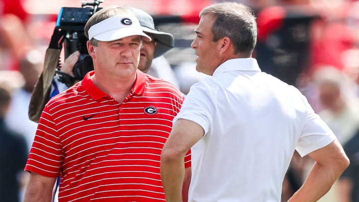 South Carolina football head coach Shane Beamer and Georgia Bulldogs coach Kirby Smart