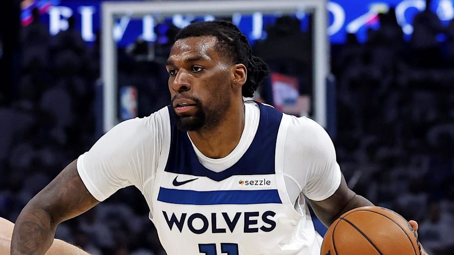 Minnesota Timberwolves center Naz Reid drives to the basket. | Alonzo Adams-Imagn Images