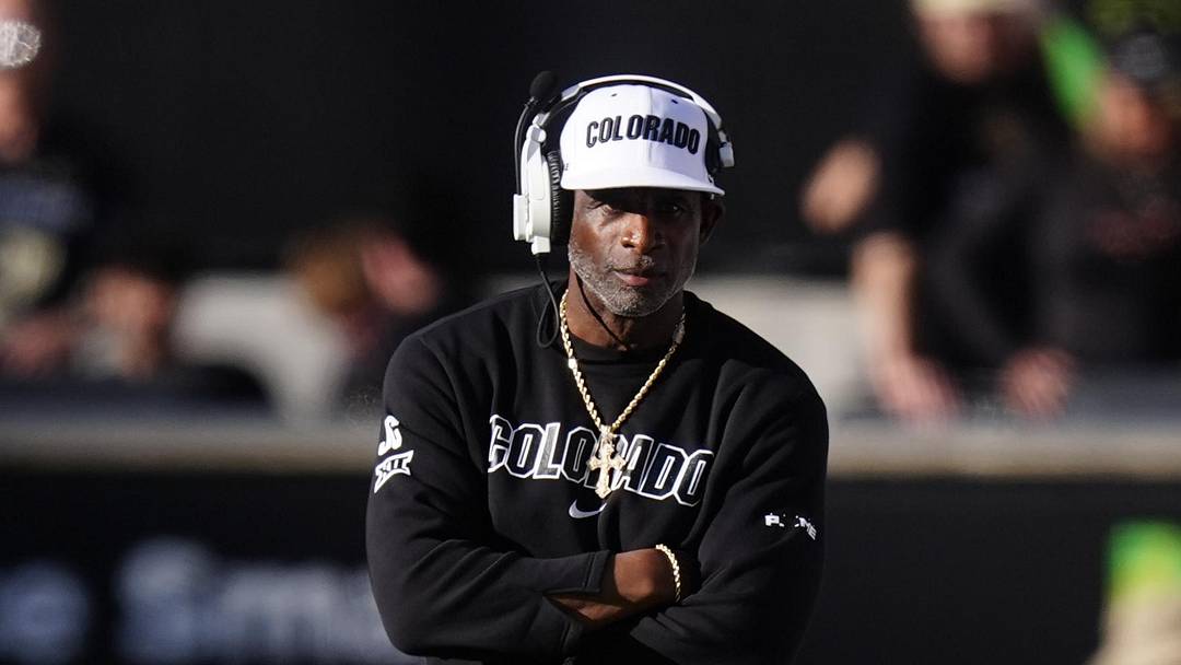 Oct 11, 2025; Boulder, Colorado, USA; Colorado Buffaloes head coach Deion Sanders walks the sidelines in the second half against the Iowa State Cyclones at Folsom Field. Mandatory Credit: Ron Chenoy-Imagn Images Oct 11, 2025; Boulder, Colorado, USA; Colorado Buffaloes head coach Deion Sanders walks the sidelines in the second half against the Iowa State Cyclones at Folsom Field. Mandatory Credit: Ron Chenoy-Imagn Images