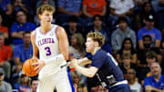 Florida Gators center Micah Handlogten had a double-double in the win over UNF.