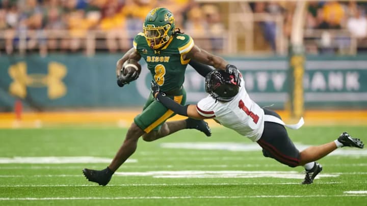 North Dakota State running back Barika Kpeenu (8) North Dakota State running back Barika Kpeenu (8)