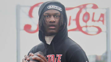 Oct 25, 2025; Pittsburgh, Pennsylvania, USA; North Carolina State Wolfpack quarterback CJ Bailey (11) warms up before the game against the Pittsburgh Panthers at Acrisure Stadium. Mandatory Credit: Charles LeClaire-Imagn Images