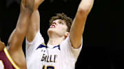Bullis' Eric Reibe looks to score against Christ the King during the Tournament of Champions at Great Southern Bank Arena in Springfield on Jan 18, 2025.