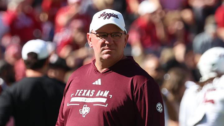 Oct 24, 2026; Tuscaloosa, Alabama, USA;  Texas A&M Aggies head coach Mike Elko is seen prior to the game against the Alabama Crimson Tide at Saban Field at Bryant-Denny Stadium.  Mandatory Credit: David Leong-Imagn Images