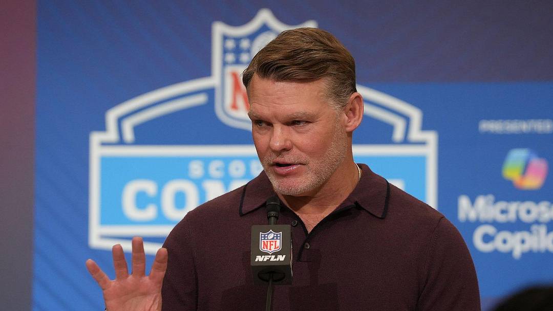 Indianapolis Colts general manager Chris Ballard meets with the media at the 2026 NFL Combine.
