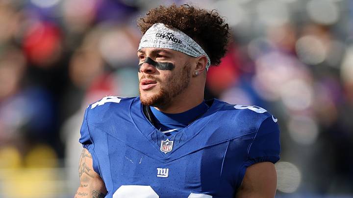 New York Giants tight end Theo Johnson 
