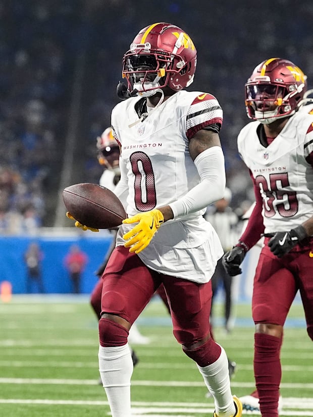 Washington Commanders cornerback Mike Sainristil (