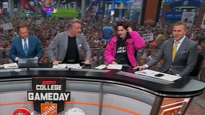 Actor Timothée Chalamet was the most prepared guest picker in “College GameDay” history. Actor Timothée Chalamet was the most prepared guest picker in “College GameDay” history.