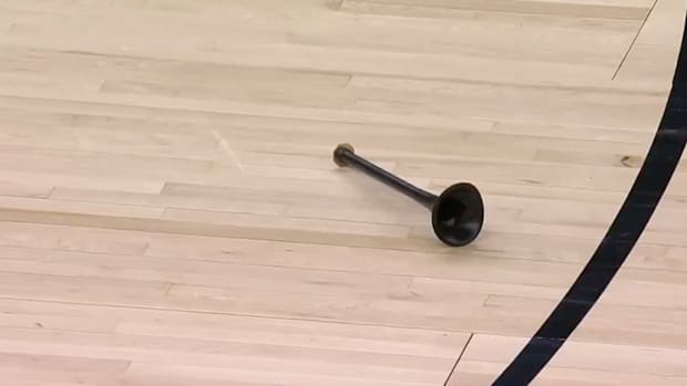 A horn from the Target Center Jumbotron.