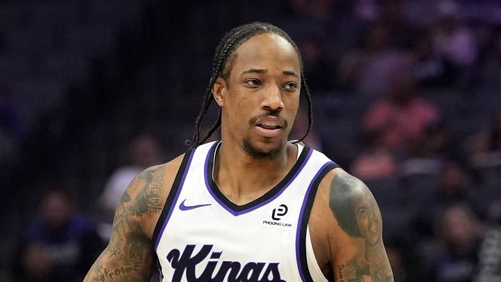 Apr 5, 2026; Sacramento, California, USA; Sacramento Kings guard DeMar DeRozan (10) during the first quarter against the LA Clippers at Golden 1 Center. Mandatory Credit: Darren Yamashita-Imagn Images